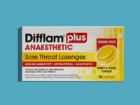 Difflam Plus Anaesthetic Lozenges, Lemon Flavour, 16 pack