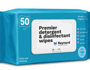 Reynard Premier Detergent & Disinfectant Wipes (Hospital Grade), 50 pack
